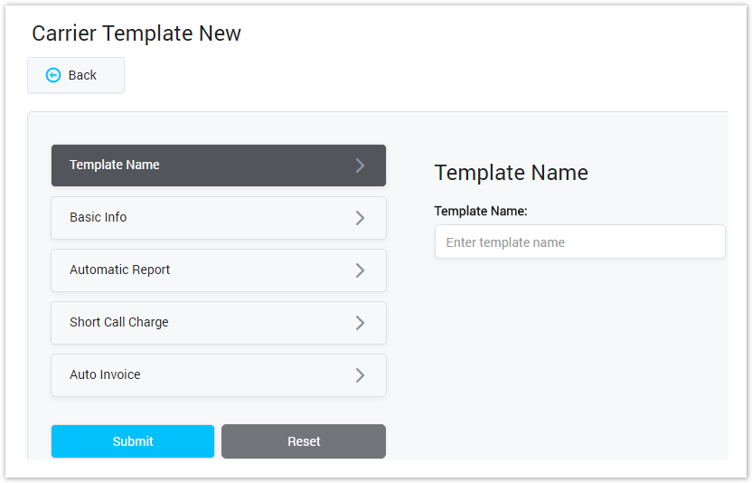Creating New Carrier Template