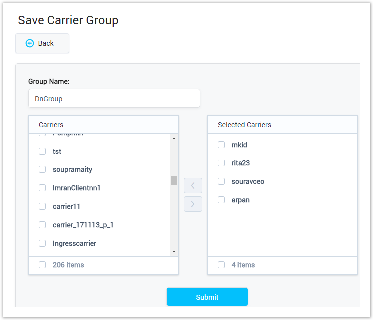 Creat New Carrier Group