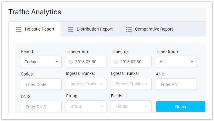 Holestic Report Query Form