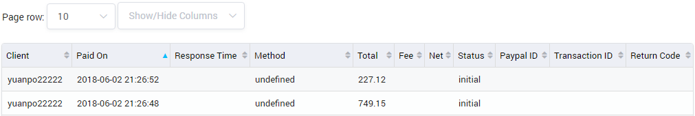 Auto Payment Log Result Form