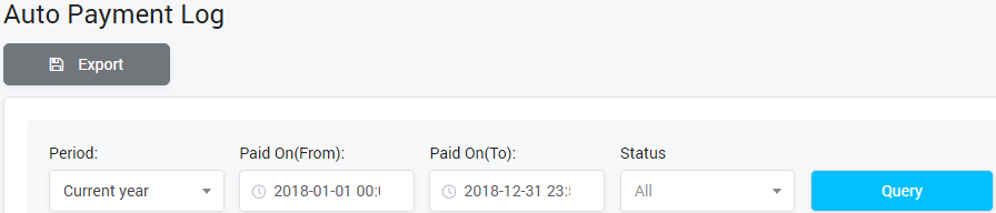 Auto Payment Log Query Form