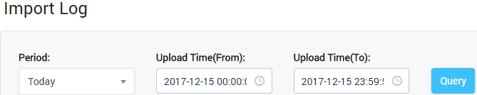 Import Log Query Form