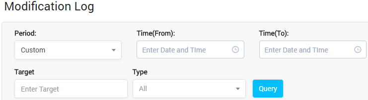 Modification Log Query Form