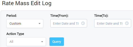 Rate Mass Edit Log Query Form
