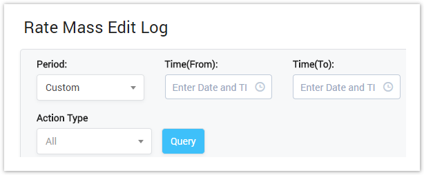 Rate Mass Edit Log Query Form