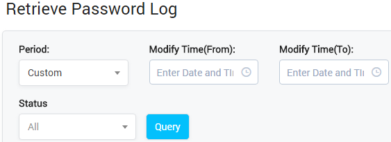 Retrieve Password Log Query Form