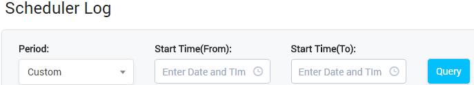 Scheduler Log Query Form