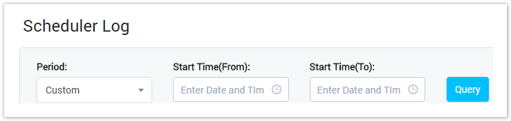 Scheduler Log Query Form