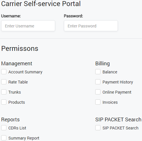 Client - Carrier Seft-Service Portal