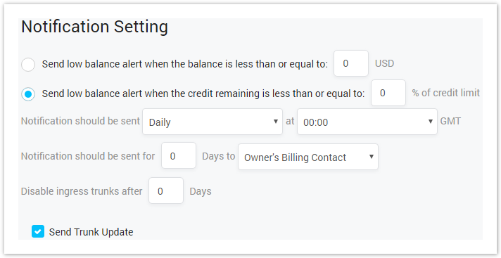 Client - Notification Setting