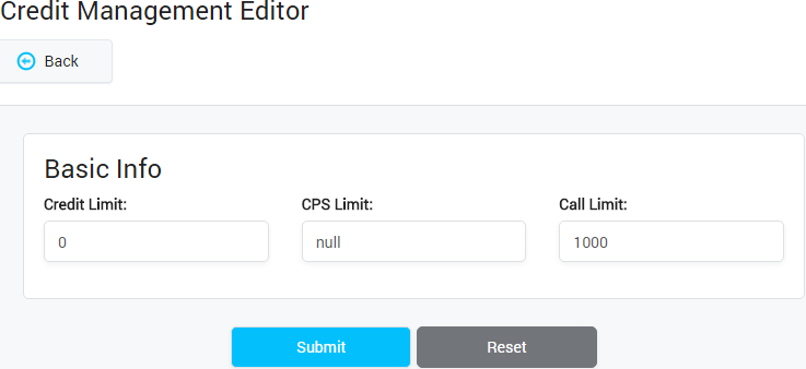 Edit Credit Management