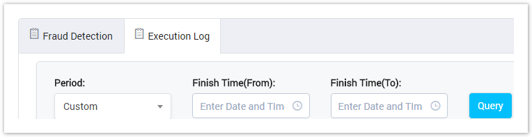 Execution Log Query Form