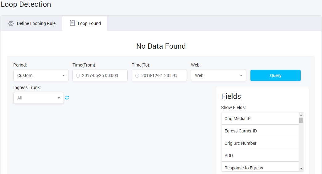 Loop Found Query Form