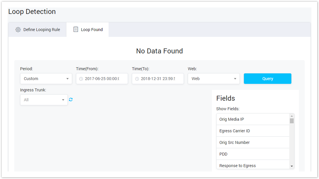 Loop Found Query Form