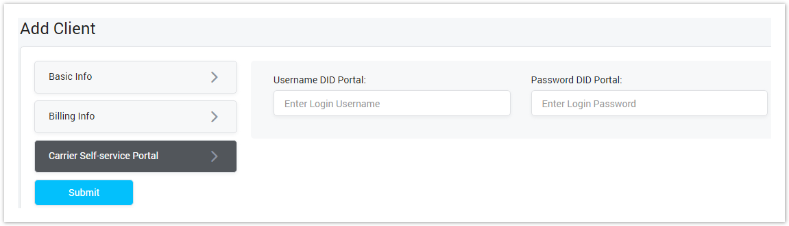 Carrier Self Service Portal