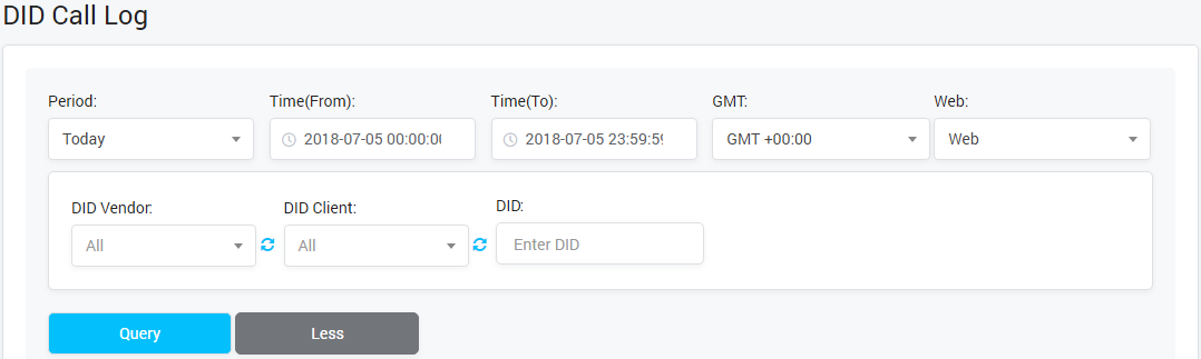 DID Call Log Query From