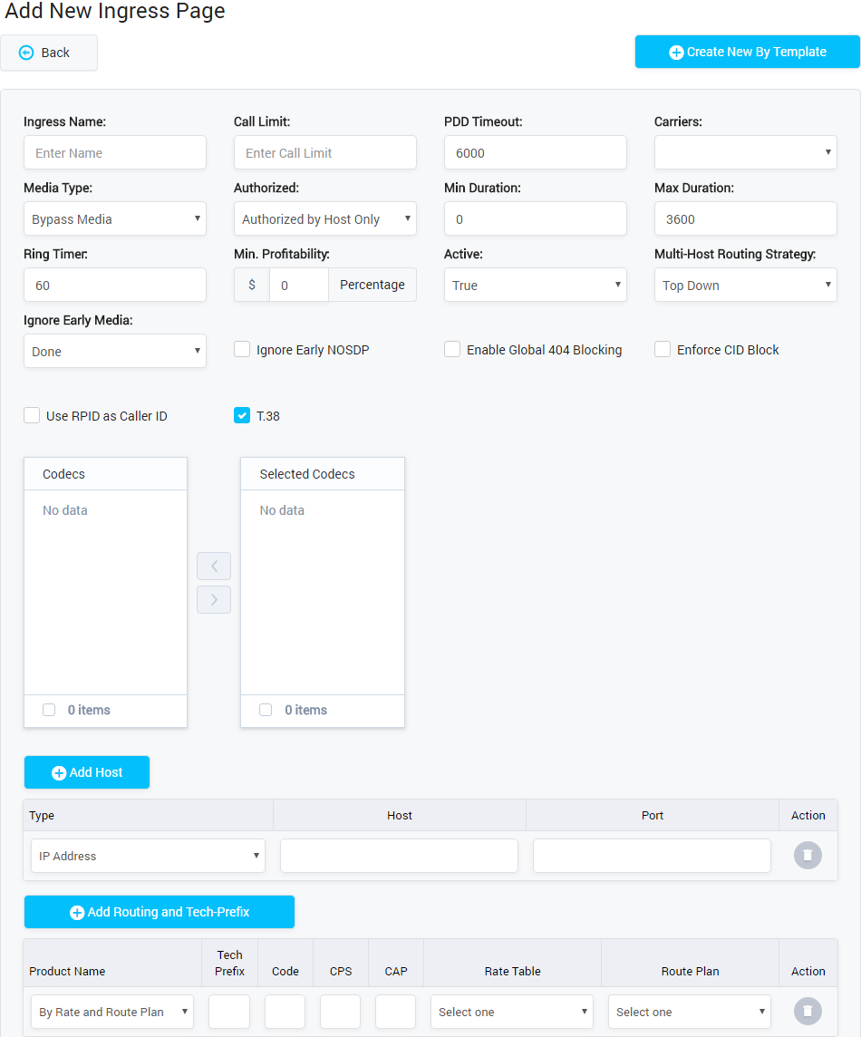 Creating New Ingress Trunk