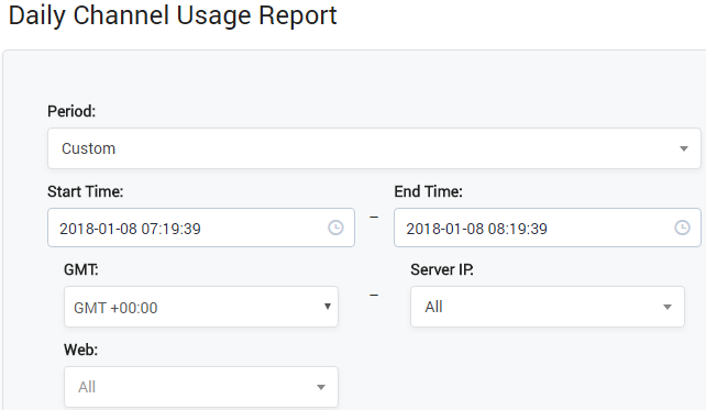 Daily Channel Usage Report Query Form