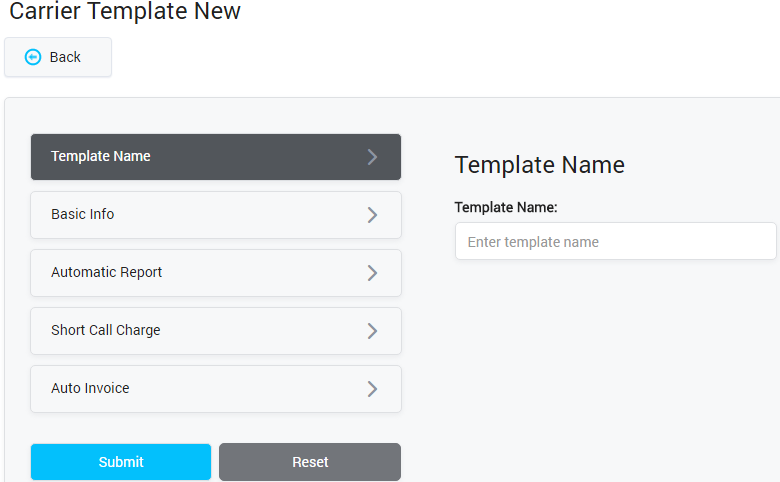 Creating New Carrier Template