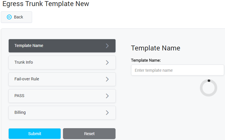 Creating New Egress Trunk Template