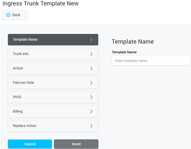 Creating New Ingress Trunk Template