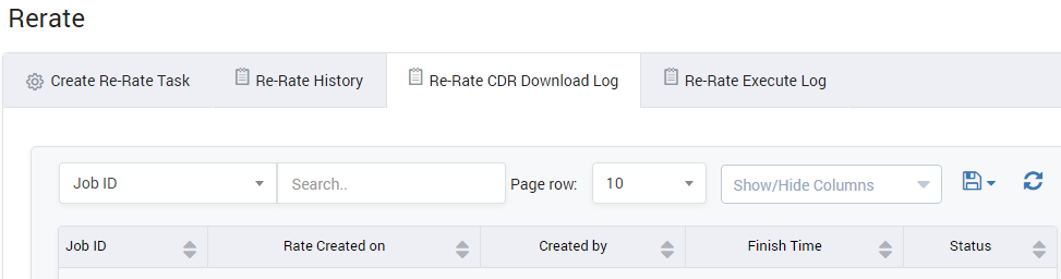 Re-rate CDR Download Log