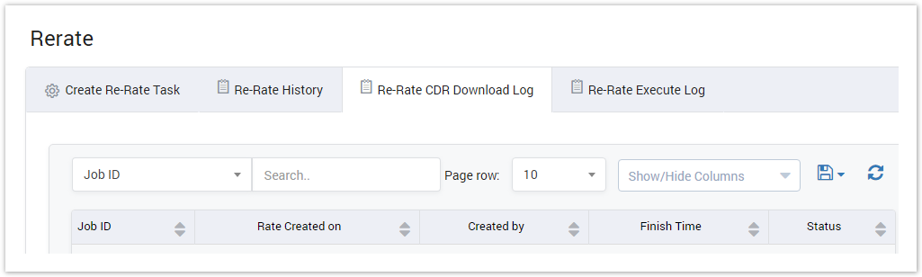 Re-rate CDR Download Log