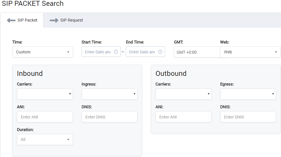 SIP Package Query Form